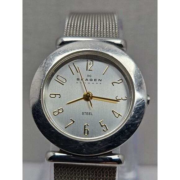 Skagen Denmark 107SGSC Womens Stainless Milanese Quartz Watch Silver New Battery main image 5